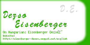 dezso eisenberger business card